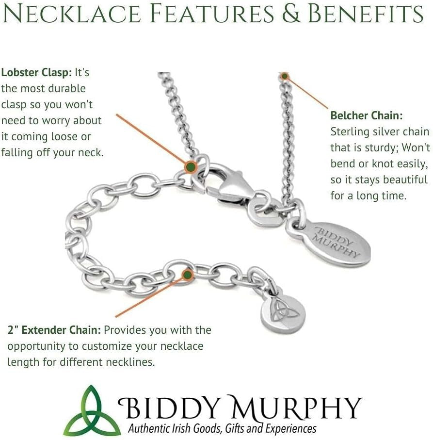 Artisan Irish Claddagh Pendant with Connemara Marble - Elegant Celtic Jewelry