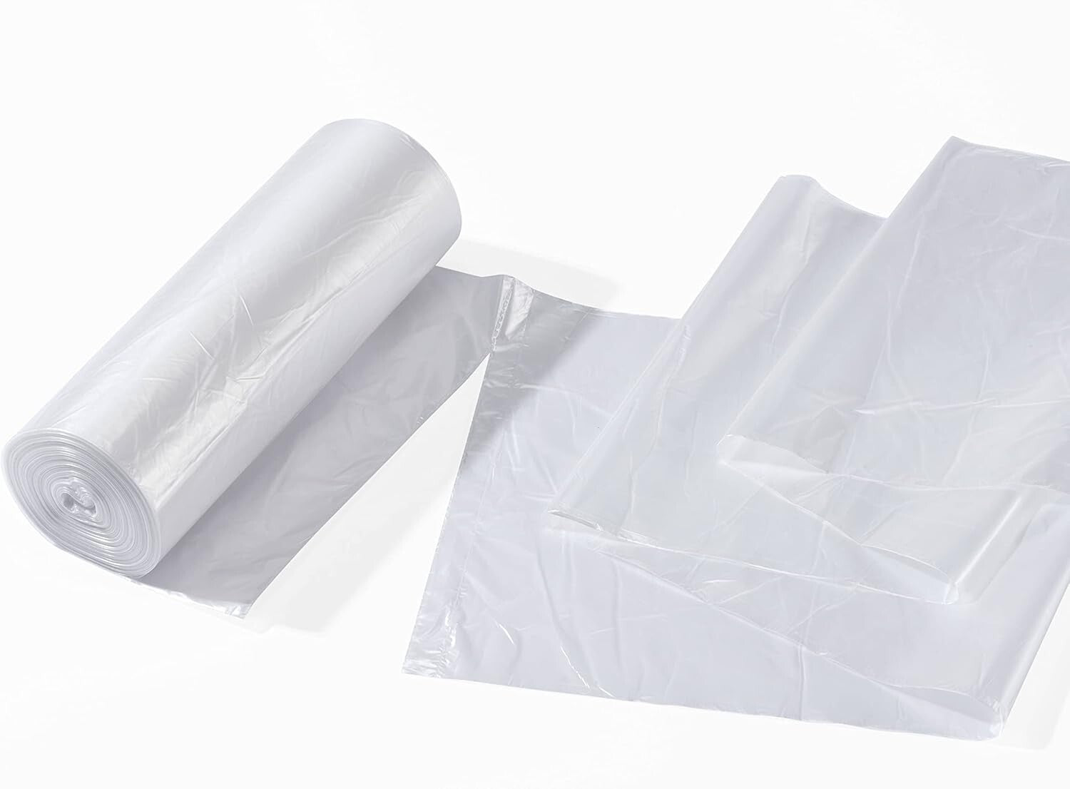 Bulk 20-30 Gallon Clear Trash Bags - 500 High Density & Leak-Proof Liners