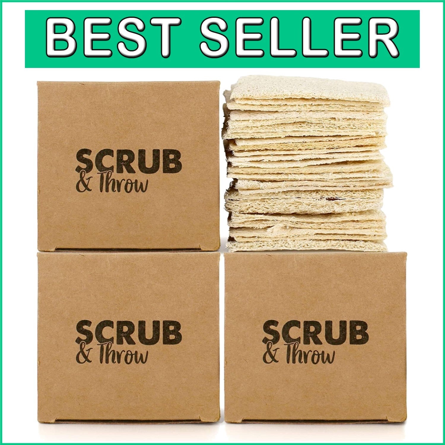 90-Pack Natural Loofah Sponges: Eco-Friendly, Non-Scratch Kitchen Cleaners