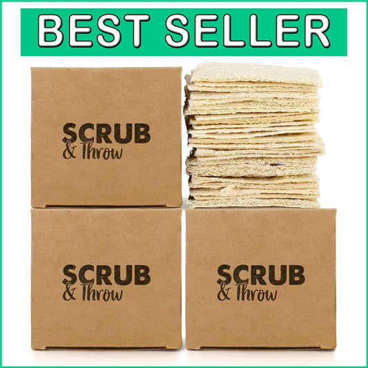 90-Pack Natural Loofah Sponges: Eco-Friendly, Non-Scratch Kitchen Cleaners