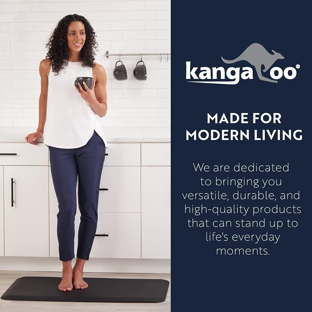 Durable Scratch-Resistant Anti-Fatigue Mat - Black, 24x17, Comfort Redefined