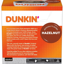 Load image into Gallery viewer, Dunkin Hazelnut Flavor K-Cup Pods, 128 Count for Effortless Coffee Indulgence