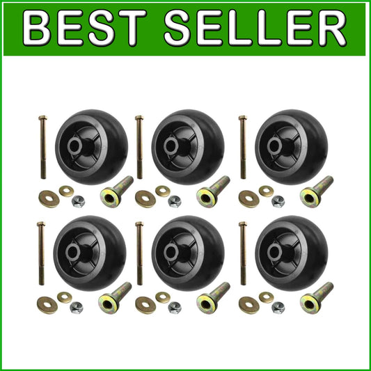 Durable Aftermarket 5" Deck Wheel Kit with Hardware for Lawn Mowers - 6 Pack