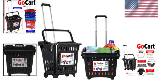 GoCart Utility Rolling Basket: 100 Pounds Capacity for Effortless Transport