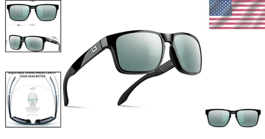 BNUS Italian Polarized Sunglasses with Corning Glass Lenses - B7066 Black/Silver