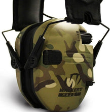 Load image into Gallery viewer, Razor Slim Hearing Protection Muffs: Rugged &amp; Lightweight - Green Multi Camo