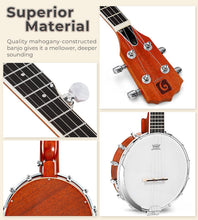 Load image into Gallery viewer, Lightweight 26 Inch Mahogany Mini Banjo - Perfect for Music Lovers on the Go