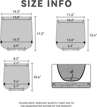 Load image into Gallery viewer, Set of 3 Lightweight Concrete Planters - 15.3" to 8.2" with Rubber Drainage Plug