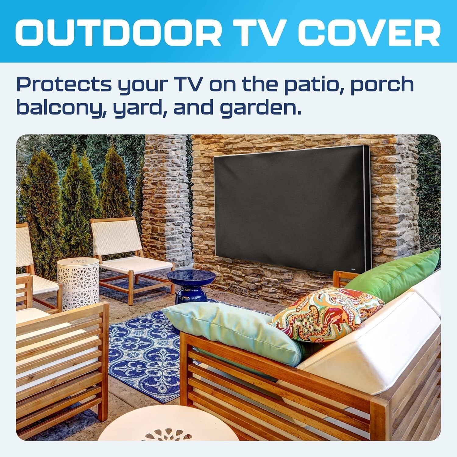 Weatherproof 65 Inch Outdoor TV Cover | Premium Scratch Resistant Protection
