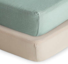 Load image into Gallery viewer, Cozy &amp; Soft Muslin Fitted Crib Sheets - Machine Washable 2-Pack in Chic Colors