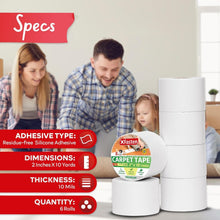 Load image into Gallery viewer, UV-Resistant Double Sided Carpet Tape - Ideal for Area Rugs and Hardwood Floors