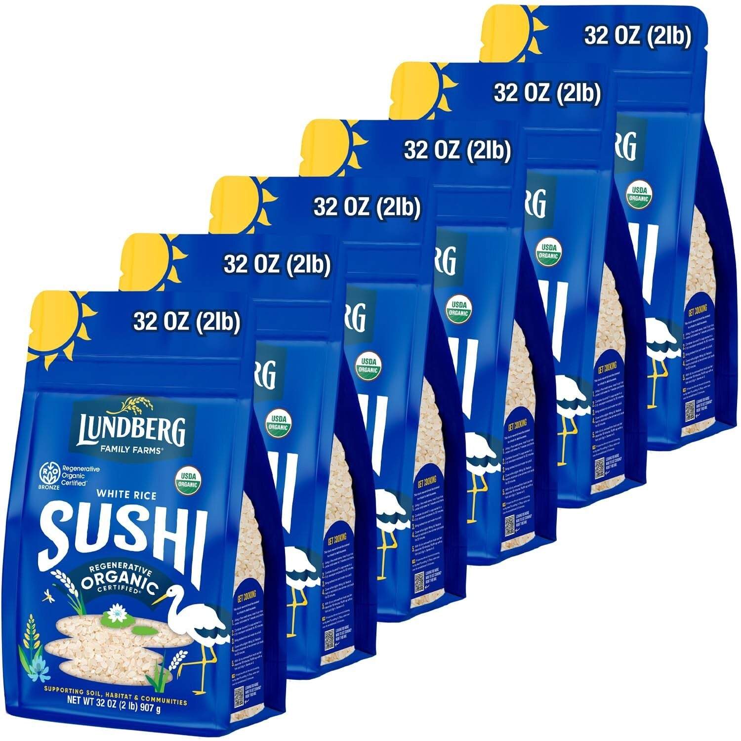 Family Farms Regenerative Organic Sushi Rice 6-Pack - Perfect for Sushi and More