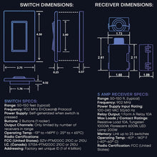 Load image into Gallery viewer, Self-Powered Wireless Light Switch - 150ft Range, Easy Install, Made in USA