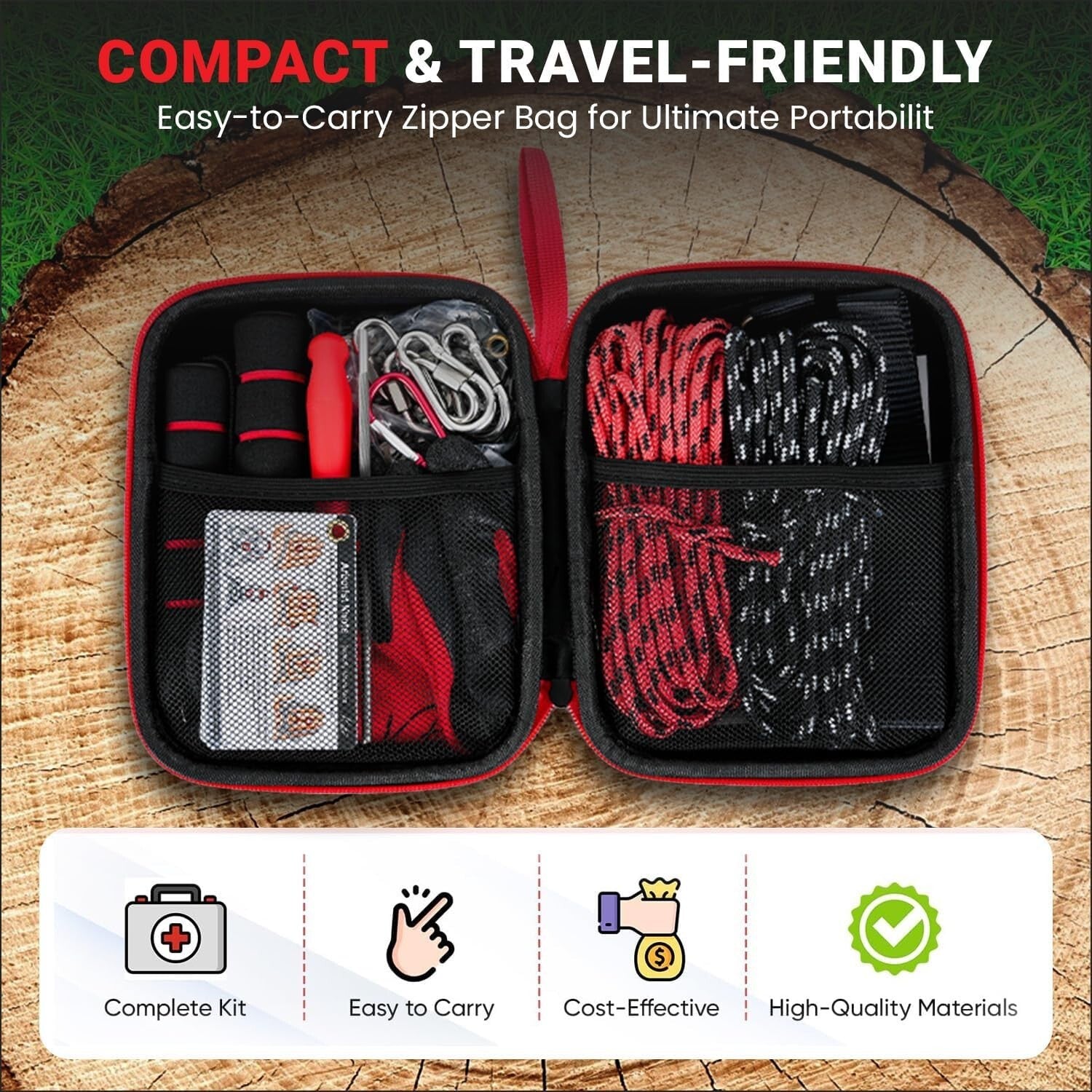 Efficient High Limb Cutting Kit - Complete Manual Rope Chainsaw with Accessories