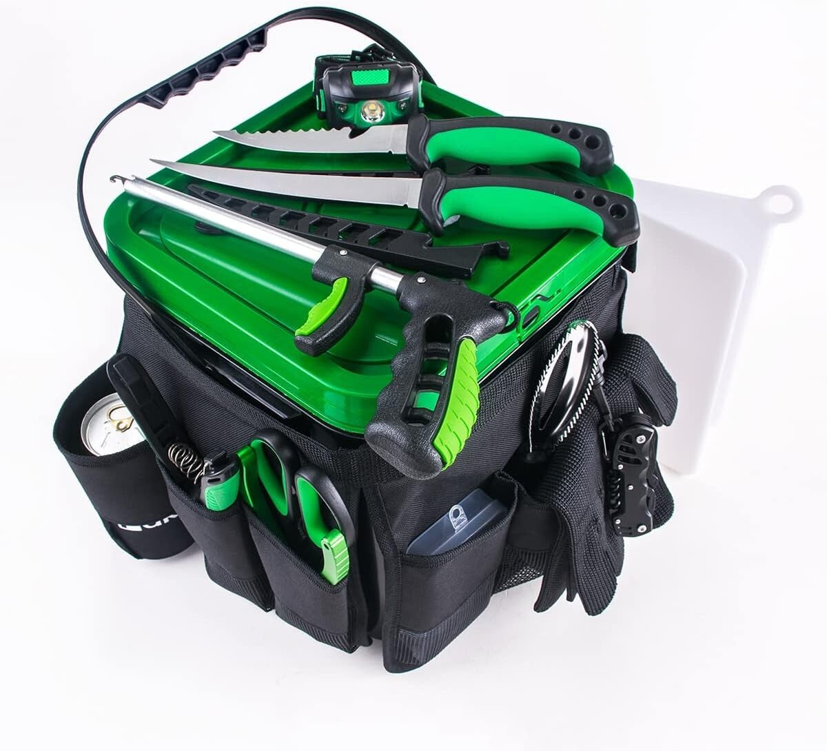 All-in-One Fishing Tool Kit with Fillet Knife & Bucket Organizer - Great Gift