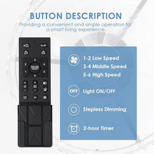 Load image into Gallery viewer, Elegant 16" Dimmable Ceiling Fan - Bladeless, Remote &amp; APP Controlled, Black