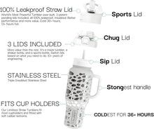 Load image into Gallery viewer, 46oz Coldest Leak-Proof Insulated Tumbler - Stylish Silver Leopard Design