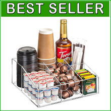 Load image into Gallery viewer, Modern Clear Acrylic Coffee Bar Storage Holder - Perfect for K-Cups &amp; Condiments