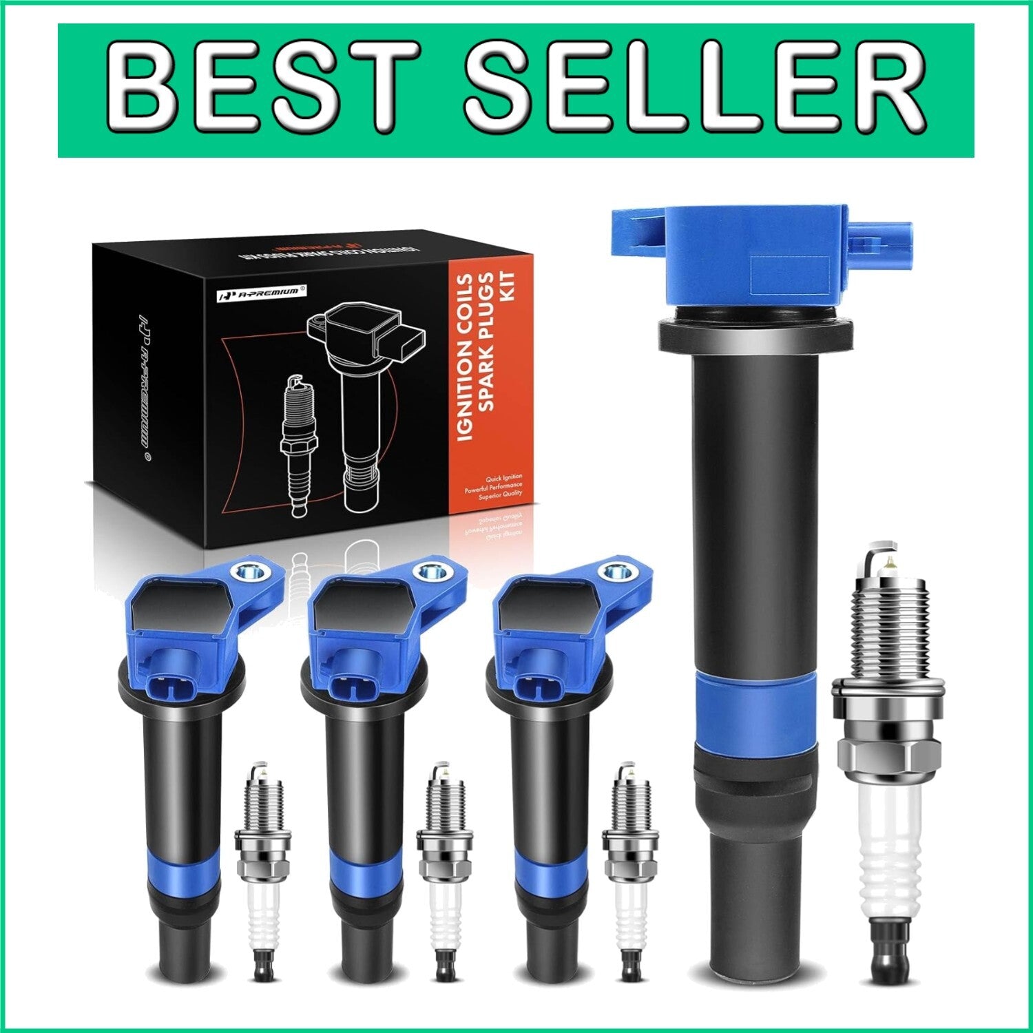 Enhanced Performance Ignition Coil Pack & Iridium Spark Plugs for Hyundai Accent