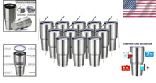 Load image into Gallery viewer, Stylish 30oz Insulated Coffee Tumblers - 12 Count, Includes Straws &amp; Brushes