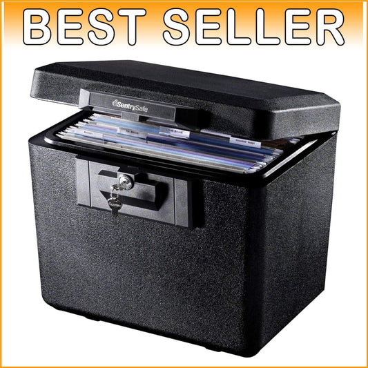 Fireproof Document Box with Key Lock - 0.61 Cubic Feet for Home or Office