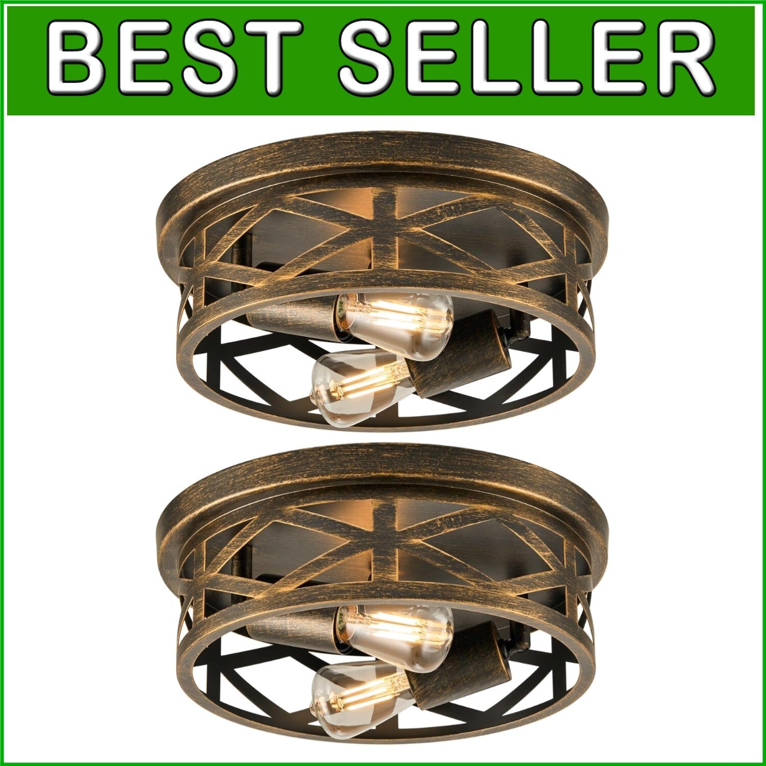 Elegant Oil-Rubbed Bronze Farmhouse Flush Mount Lighting for Entryway & Kitchen