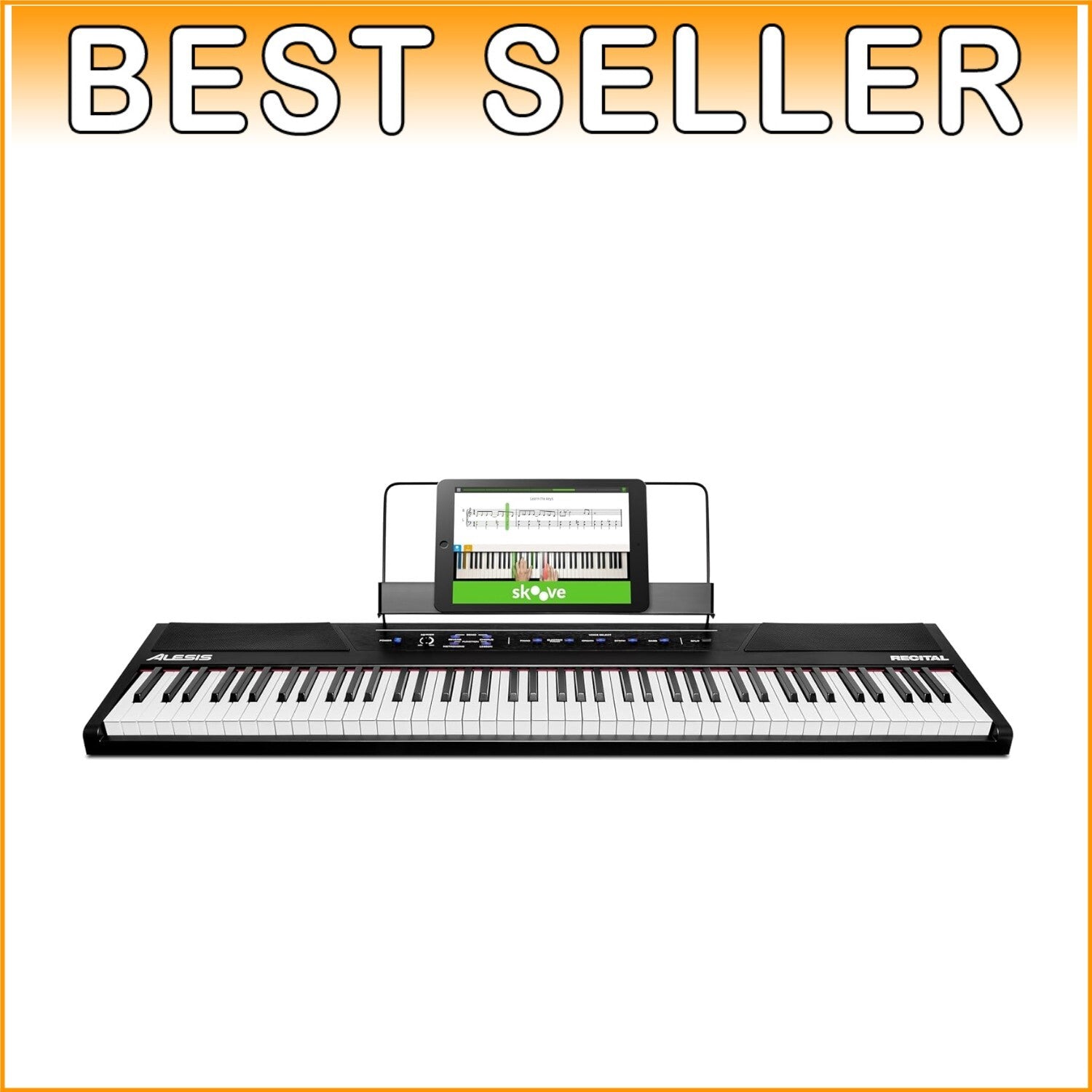 88-Key Digital Piano with Semi-Weighted Keys & 2x20W Speakers for All Skill L...