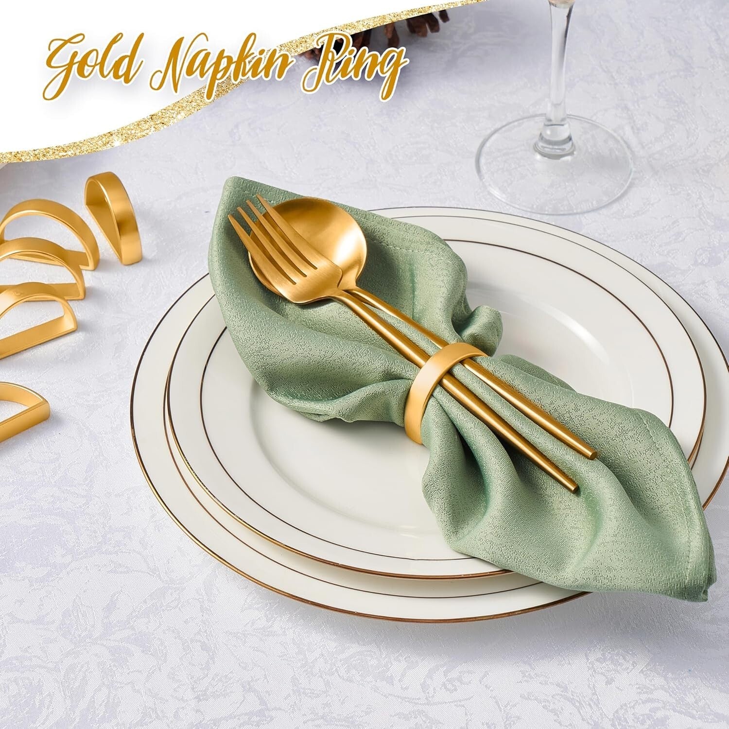 Elegant Gifting - 200 Matte Gold Napkin Rings in Luxe Packaging for Special Days