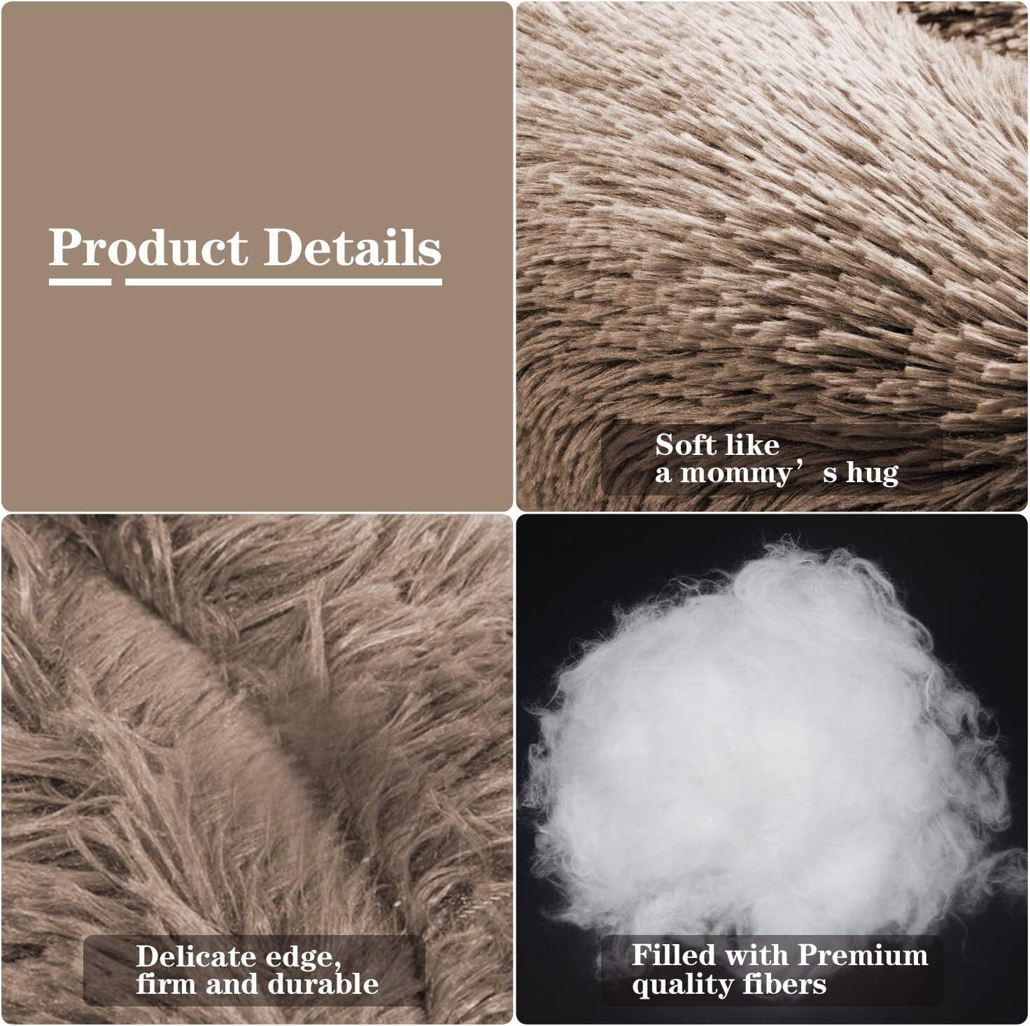 Plush Dog Bed for Medium to Large Dogs, Available in 4 Sizes - Machine Washable