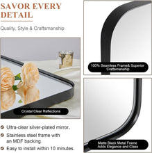 Load image into Gallery viewer, Elegant Matte Black 30x36 Mirror - Stainless Steel Frame for Modern Bathrooms