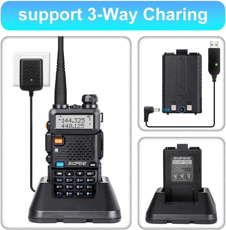 Beginner-Friendly UV-5R Ham Radio 2 Pack - USB Charging and Flashlight Included