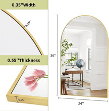 Load image into Gallery viewer, Rustproof 24"x36" Arched Bathroom Mirror with Shatterproof Glass, Gold Frame