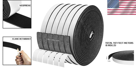 Customizable Foam Insulation Tape - Durable 197ft Weather Stripping for Home Use