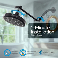 Load image into Gallery viewer, Luxury 6" Round Rain Shower Head with 11" Adjustable Arm in Oil-Rubbed Bronze