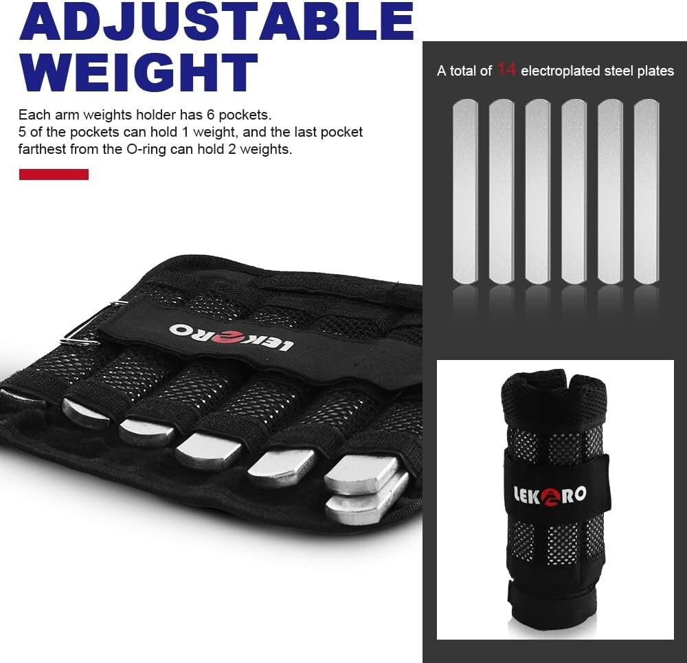 Lightweight & Breathable 6.6lbs Adjustable Wrist & Ankle Weights for Active Life