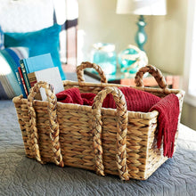 Load image into Gallery viewer, Natural Wicker Floor Basket with Thick Braided Handles for Practical Elegance