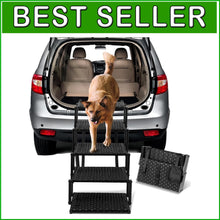 Load image into Gallery viewer, Foldable Dog Stairs with Non-Slip Surface – Supports Large Dogs Up to 200 Lbs