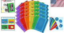 Load image into Gallery viewer, Vibrant 3-Ring Zipper Pencil Pouches - 30 Pack for Versatile Storage Solutions