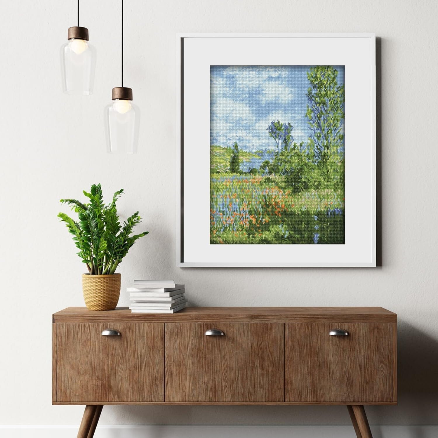 View of Vetheuil Monet Diamond Painting Kit - Create Stunning Art Effortlessly