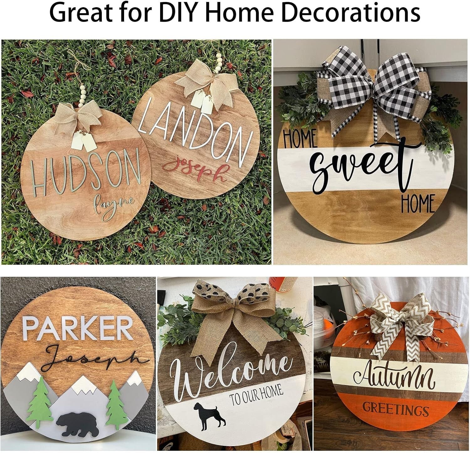 DIY Craft Set: 12 Wood Circles with Burlap Bows, Twine & Glue Points – 18 Inches