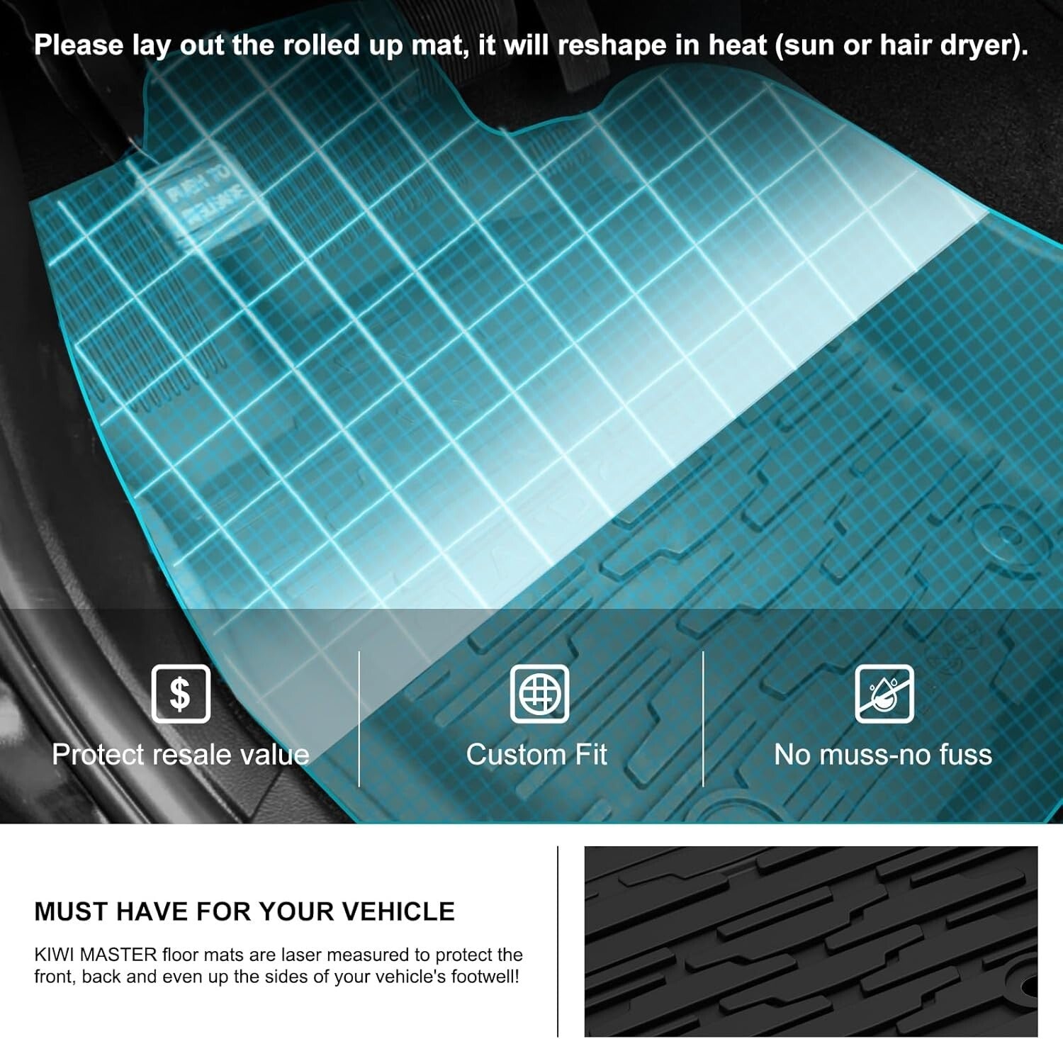 Rugged TPE Floor Mats with Lifetime Warranty for 2016-2021 Jeep Grand Cherokee