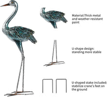 Load image into Gallery viewer, Charming Garden Crane Statue Set - Elegant Blue Heron Yard Art for Outdoor Decor