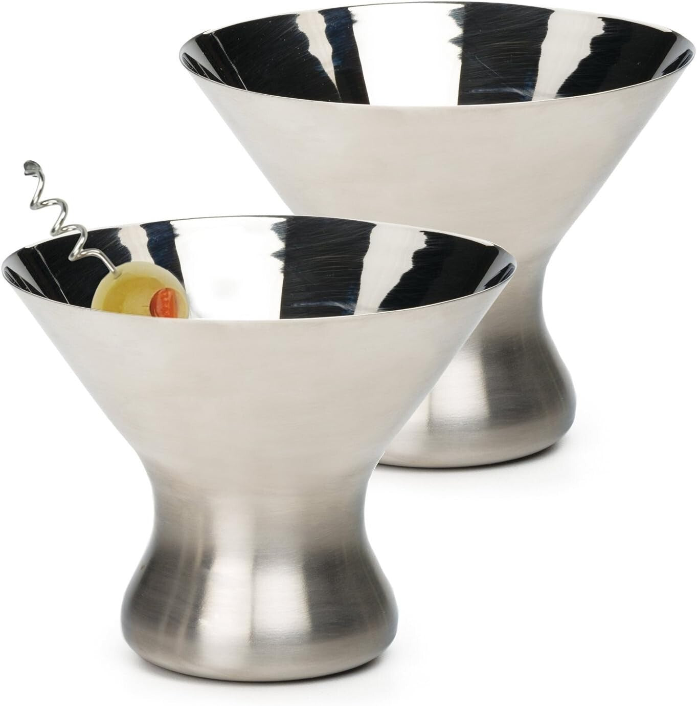 Elegant 8 Ounce Stainless Steel Stemless Martini Glasses for Home Entertaining