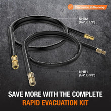 Load image into Gallery viewer, High-Flow Refrigerant Hose - 6ft, 3/8" to 1/4" Fittings, 20 Micron Vacuum Rated
