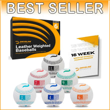 Load image into Gallery viewer, 6-Piece Real Leather Weighted Pitching Balls Set with 16-Week Training Program