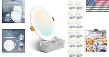 Load image into Gallery viewer, Versatile 5 Color Temperature Recessed LED Lights - 12 Pack Ultra-Thin Design