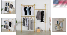 Load image into Gallery viewer, Industrial Style Wall-Mounted Clothes Rack - Gold Finish 330.7 lb Capacity