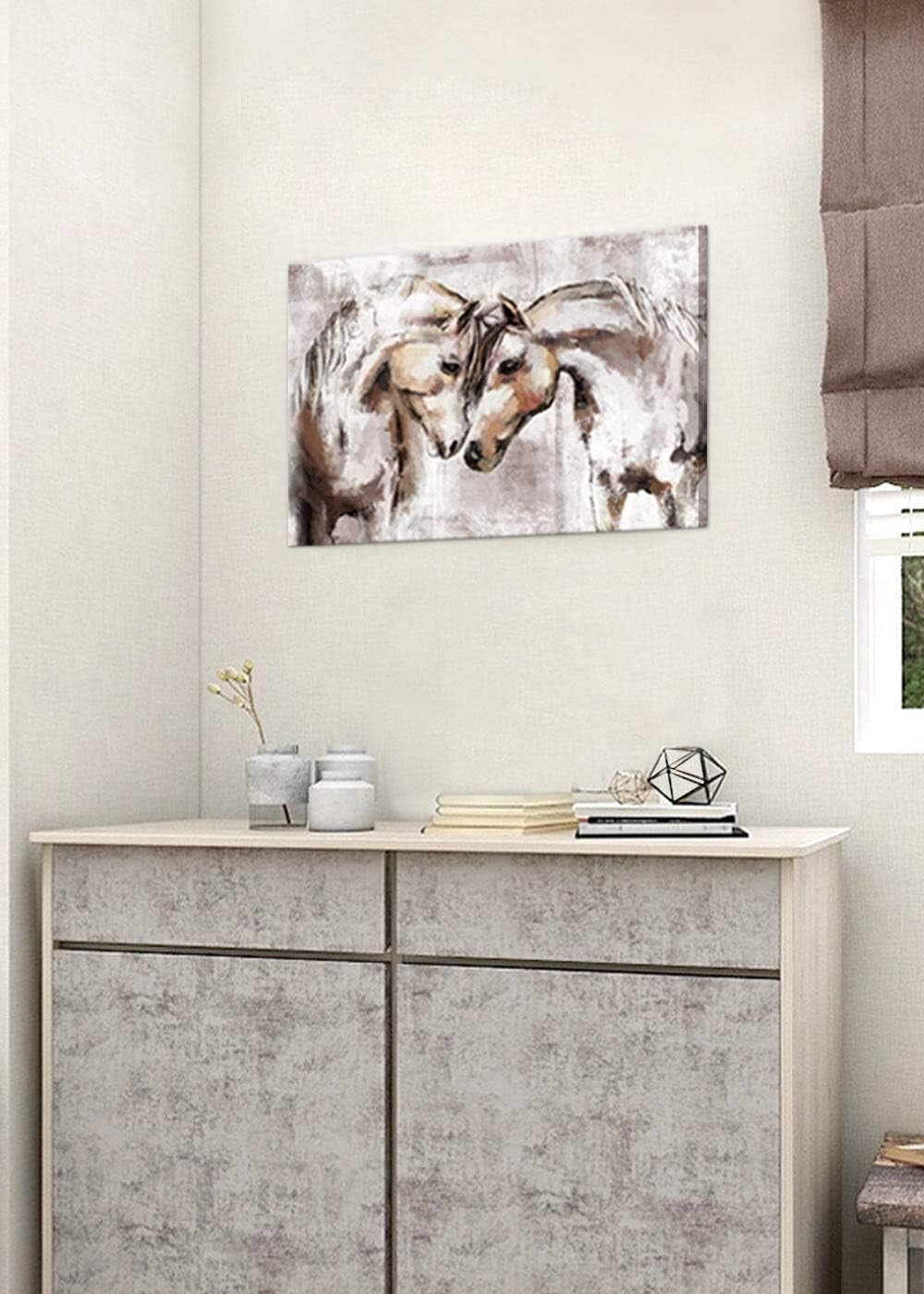 Exquisite Western Horse Artwork - 24x16 Canvas Print for Living Room Elegance