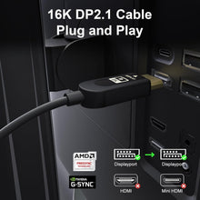 Load image into Gallery viewer, Versatile Fiber Optic DisplayPort Cable - 16K@30Hz, for High-Performance Devices