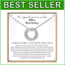 Load image into Gallery viewer, Celebratory 60th Birthday Necklace with Interlocking Rings - Silver Jewelry